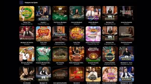Sekcja kasyna na żywo w oficjalnym lobby NV Casino